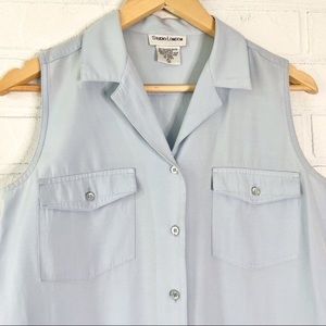 Pastel Blue Button Down Blouse PTP 18”